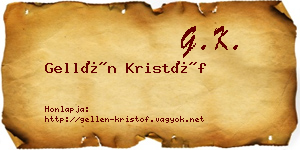 Gellén Kristóf névjegykártya
